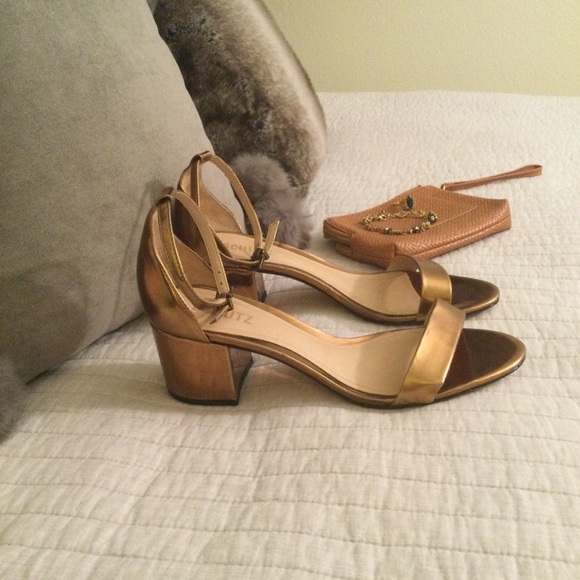 SCHUTZ Chimes bronze Block Heel Sandals 8.5 - Picture 4 of 16